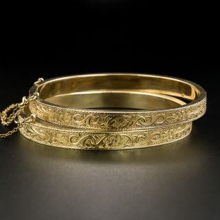 Pair of Victorian Engraved Bangle Bracelets