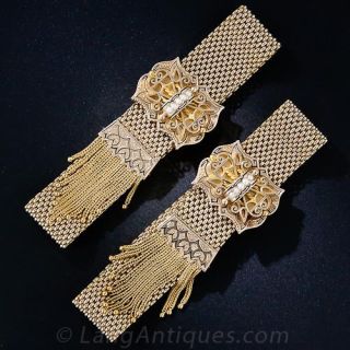 Pair of Victorian Mesh Tassel Bracelets