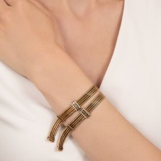 Pair of Victorian Slide Bracelets with Greek Key Design