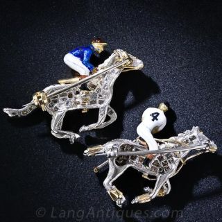 Pair of Vintage Equestrian Brooches