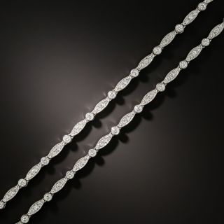 Pair Of Vintage Platinum Diamond Line Bracelets - 2