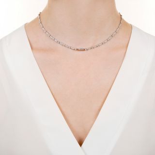 Pair Of Vintage Platinum Diamond Line Bracelets