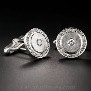 Palladium and Diamond Cufflinks by Lucian Piccard