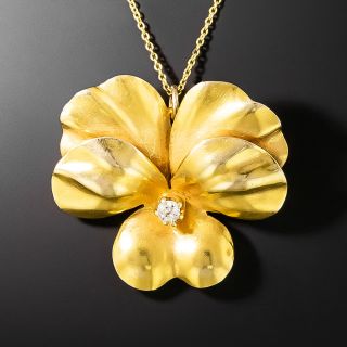 Pansy and Diamond Pendant/Brooch, Circa 1900 - 2
