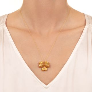 Pansy and Diamond Pendant/Brooch, Circa 1900