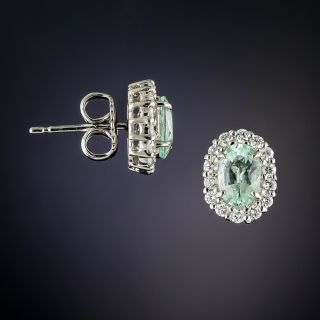 Paraiba Tourmaline Platinum and Diamond Earrings