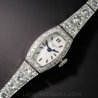 Patek Philippe Art Deco Platinum and Diamond Bracelet Watch