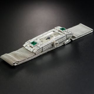 Patek Philippe/Tiffany & Co. Art Deco Emerald and Diamond Watch