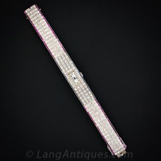 Patriotic Art Deco Diamond Bracelet Watch - 6