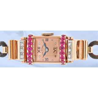 Paul Ditisheim Retro Ruby & Diamond Ladies Watch