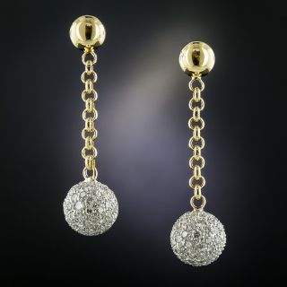 Pavé Diamond Ball Earrings - 1
