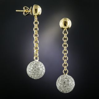 Pavé Diamond Ball Earrings