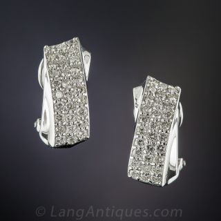 Pavé Diamond Demi-Hoop Earrings