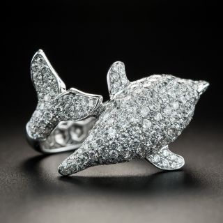 Pave Diamond Dolphin Ring - 2