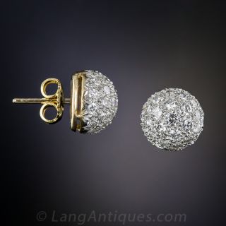 Pave Diamond Dome Earrings
