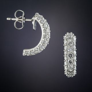 Pavé Diamond Half Hoop Earrings