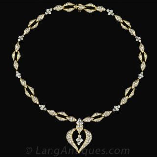 Pave' Diamond Heart Necklace