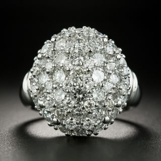 Pavé Diamond Platinum Dome Ring - 3