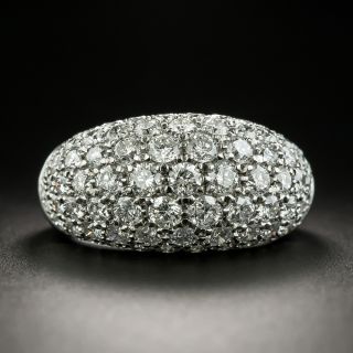 Pavé Diamond Platinum Dome Ring - 1