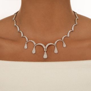 Pavè Diamond Raindrop Necklace