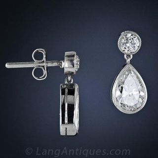 Pear Shape Diamond Drop Earrings
