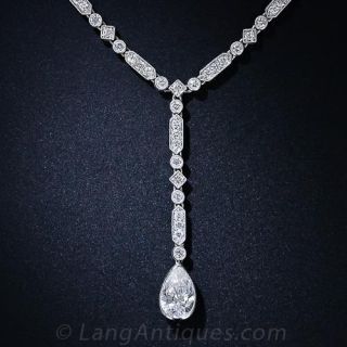 Pear Shape Diamond Drop Necklace