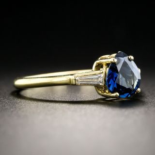 Pear Shape Sapphire and Diamond Ring