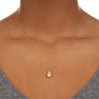 Pear-Shaped 1.36 Carat Diamond Solitaire Pendant - GIA