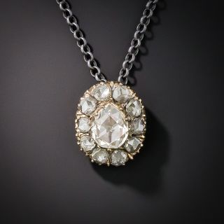 Pear Shaped Rose-Cut Diamond Drop - 4