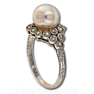 Pearl and Diamond Ring