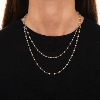 Pearls and Diamonds-by-the-Yard 36-Inch Necklace