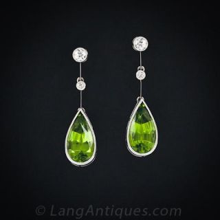 Peridot Diamond Earrings