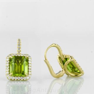 Peridot and Diamond Earrings