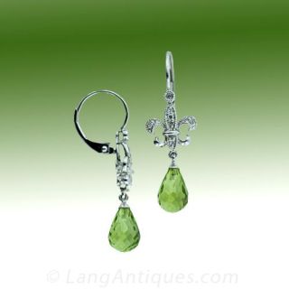 Peridot and Diamond Earrings