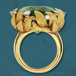 Peridot and Diamond Ring
