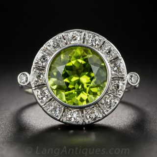 Peridot and Diamond Vintage Cocktail Ring