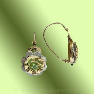 Peridot Earrings Circa 1940's