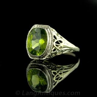 Peridot Filigree Ring