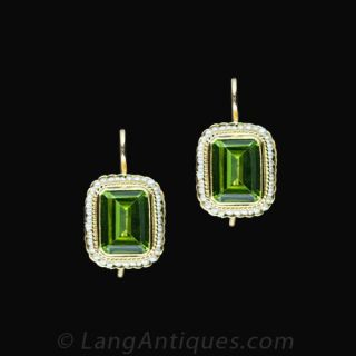Peridot   Seed Pearl Drop Earrings Main View