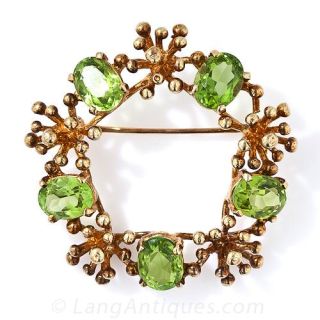 Peridot Wreath Pin - 2