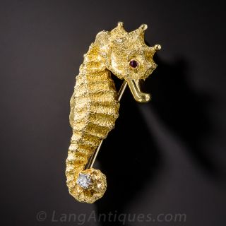 Petit Tiffany & Co. Sea Horse Pin