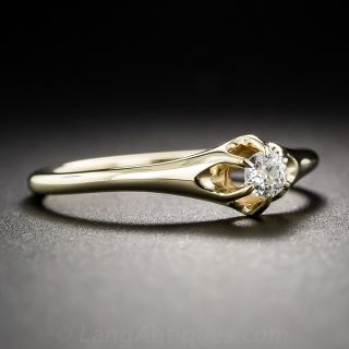 Petite 14k Gold and Diamond Engagement Ring
