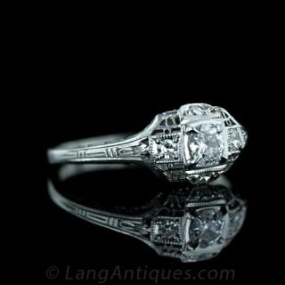 Petite .20 Carat Art Deco Diamond Ring