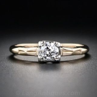 Petite .30 Carat Mid-Century Diamond Engagement Ring