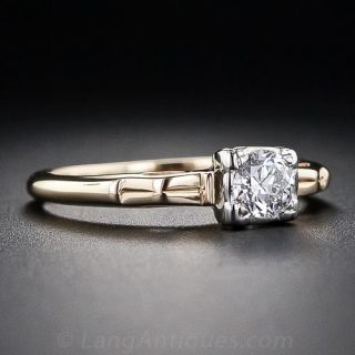 Petite .30 Carat Mid-Century Diamond Engagement Ring
