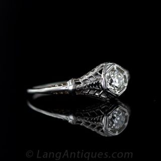 Petite .30 Carat Old European Cut Diamond Ring