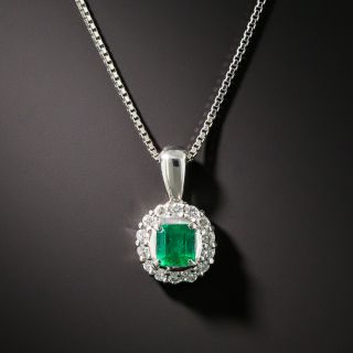 Petite .33 Carat Emerald and Diamond Drop - 2