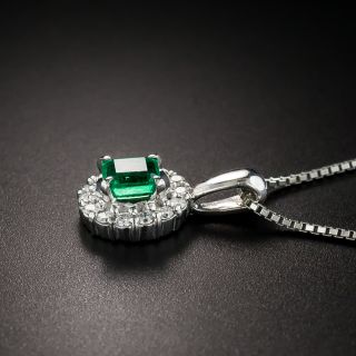 Petite .33 Carat Emerald and Diamond Drop