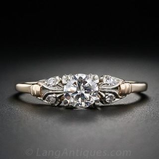 Petite .35 Carat Vintage Diamond Engagement Ring
