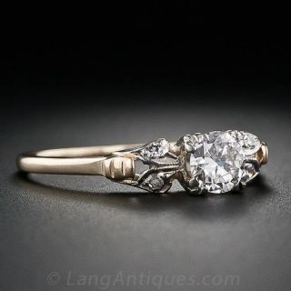 Petite .35 Carat Vintage Diamond Engagement Ring